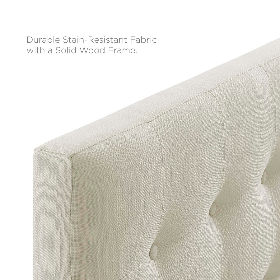 Vale Upholstered Fabric Full Headboard in Ivory