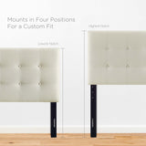 Vale Upholstered Fabric Full Headboard in Ivory