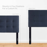 Vale Upholstered Fabric Full Headboard in Navy
