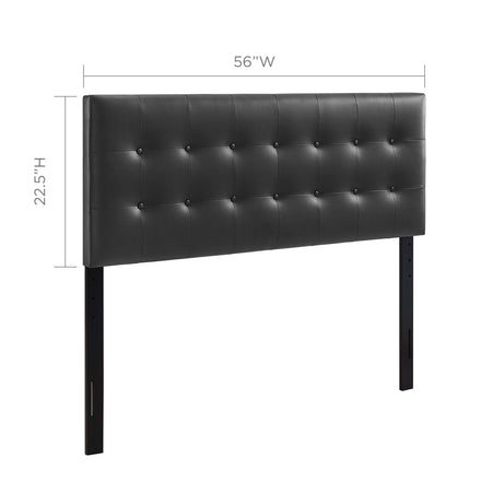 Emily Upholstered Vinyl Full Headboard in Black