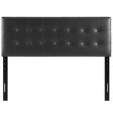 Vale Upholstered Vinyl Full Headboard in Black