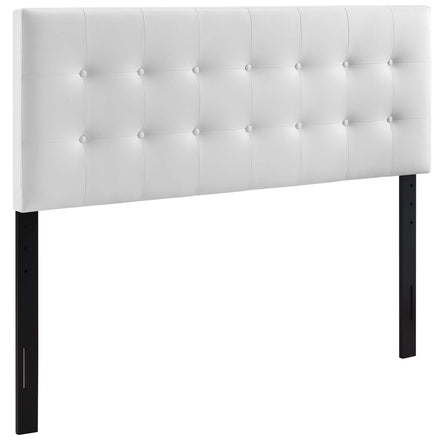 Emily Upholstered Vinyl Full Headboard in White