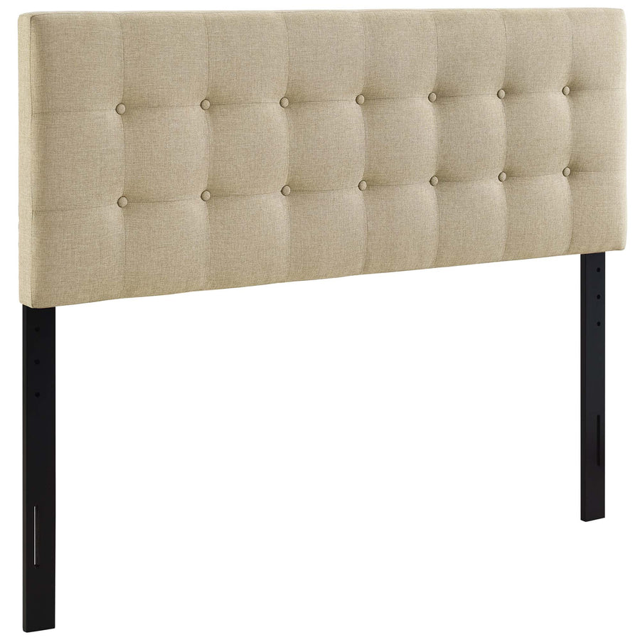 Vale Upholstered Fabric King Headboard in Beige