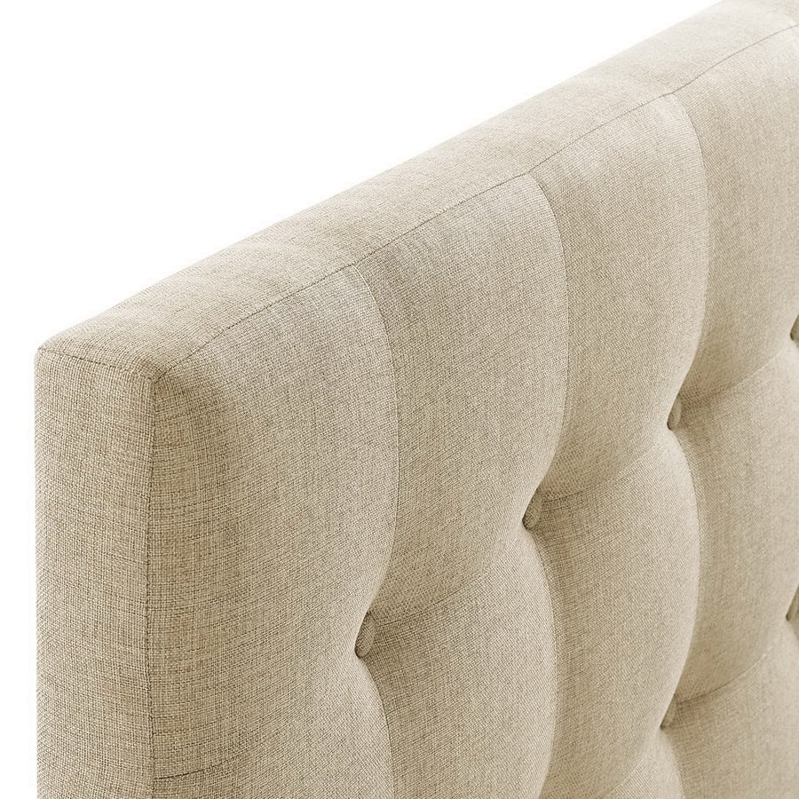 Vale Upholstered Fabric King Headboard in Beige