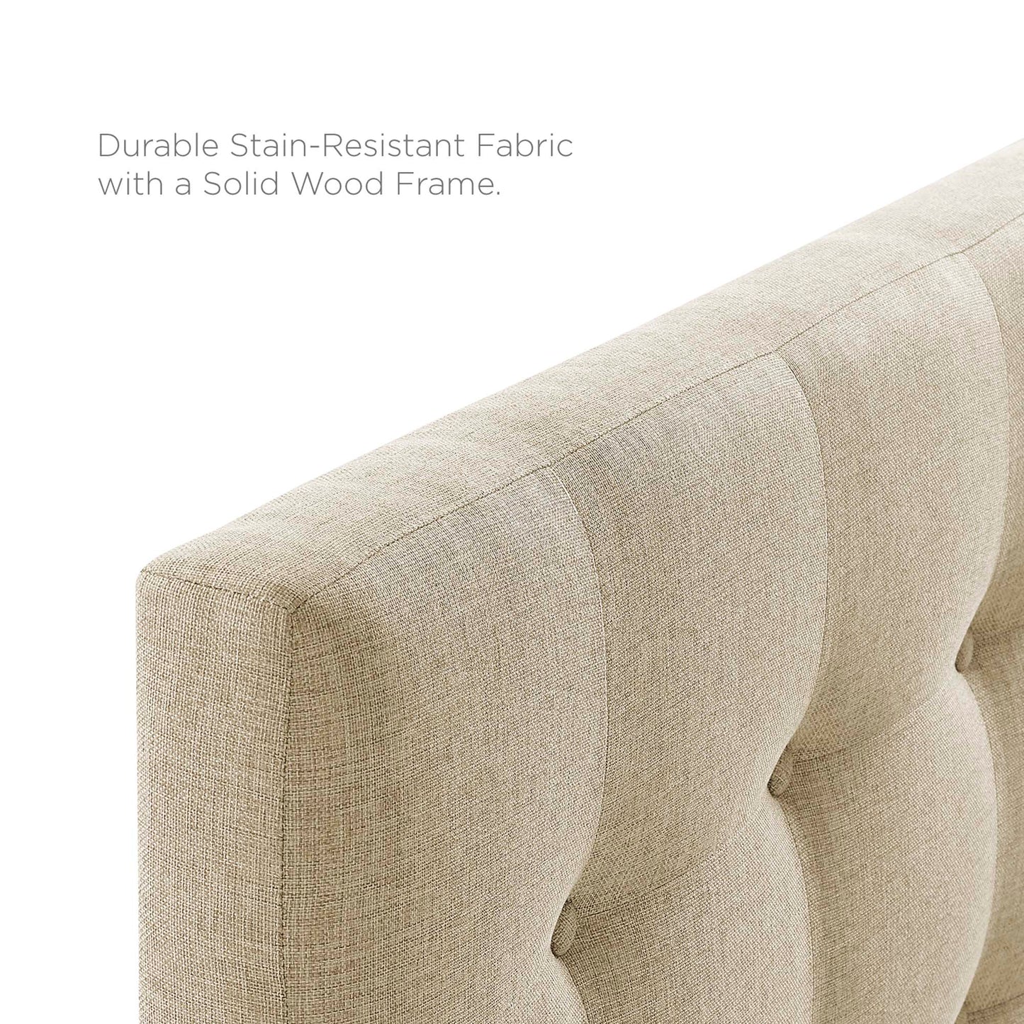 Emily Upholstered Fabric King Headboard by Furniture For America