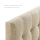 Vale Upholstered Fabric King Headboard in Beige