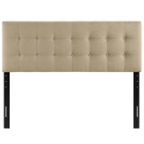 Vale Upholstered Fabric King Headboard in Beige