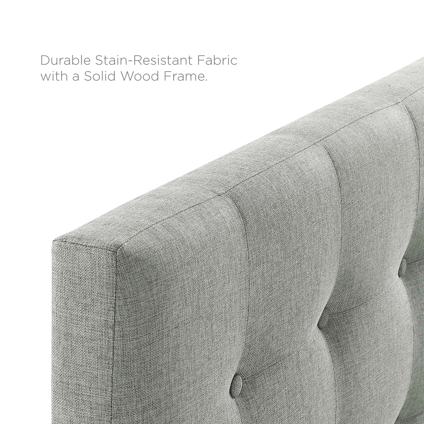Emily Upholstered Fabric King Headboard by Furniture For America
