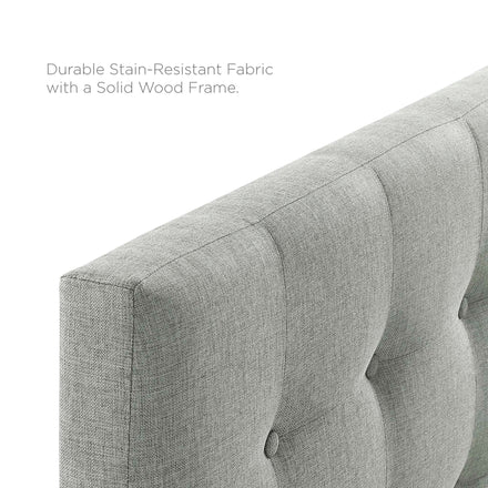 Emily Upholstered Fabric King Headboard in Gray
