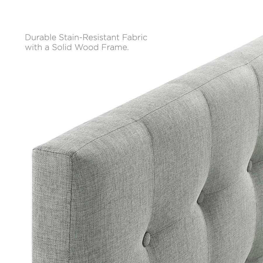 Vale Upholstered Fabric King Headboard in Gray