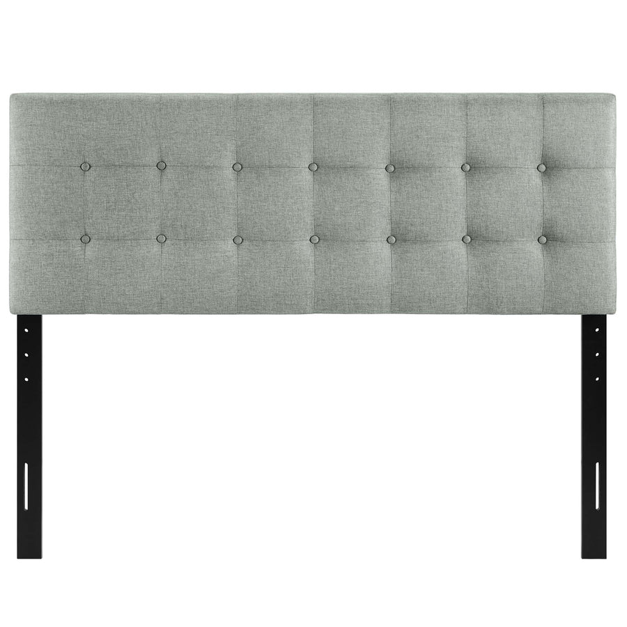 Vale Upholstered Fabric King Headboard in Gray