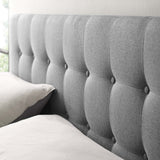 Vale Upholstered Fabric King Headboard in Gray