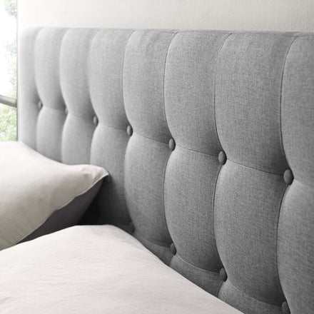 Emily Upholstered Fabric King Headboard in Gray