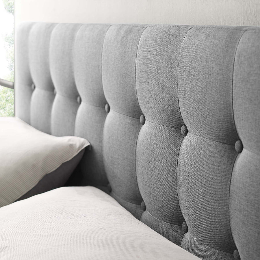 Vale Upholstered Fabric King Headboard in Gray