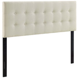Vale Upholstered Fabric King Headboard in Ivory