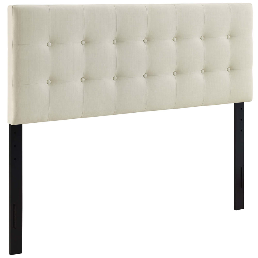 Vale Upholstered Fabric King Headboard in Ivory