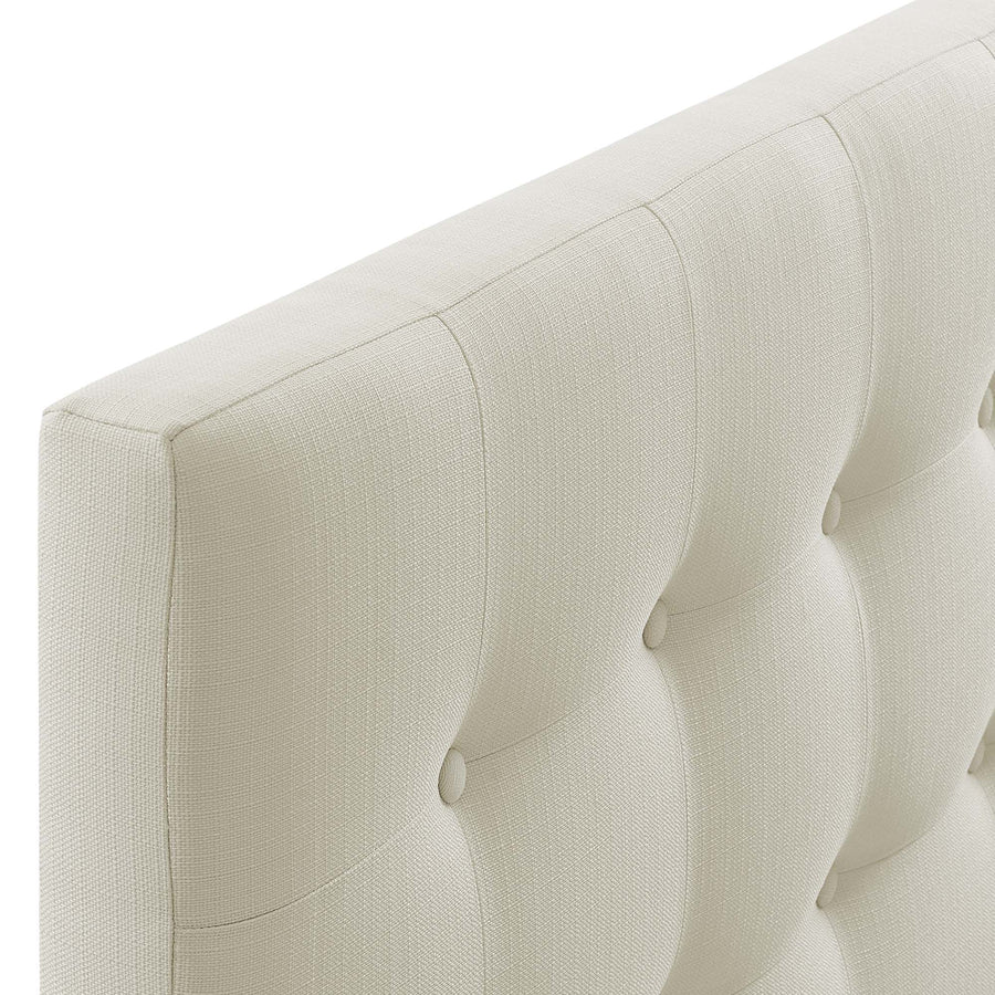 Vale Upholstered Fabric King Headboard in Ivory