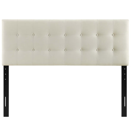 Emily Upholstered Fabric King Headboard in Ivory