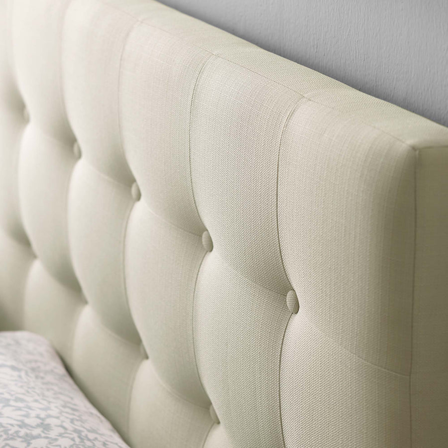 Vale Upholstered Fabric King Headboard in Ivory