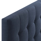 Vale Upholstered Fabric King Headboard in Navy