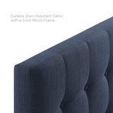 Vale Upholstered Fabric King Headboard in Navy