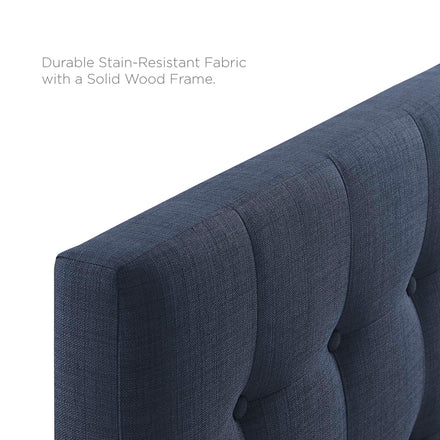 Emily Upholstered Fabric King Headboard in Navy
