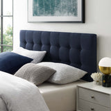 Vale Upholstered Fabric King Headboard in Navy