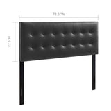 Vale Upholstered Vinyl King Headboard in Black