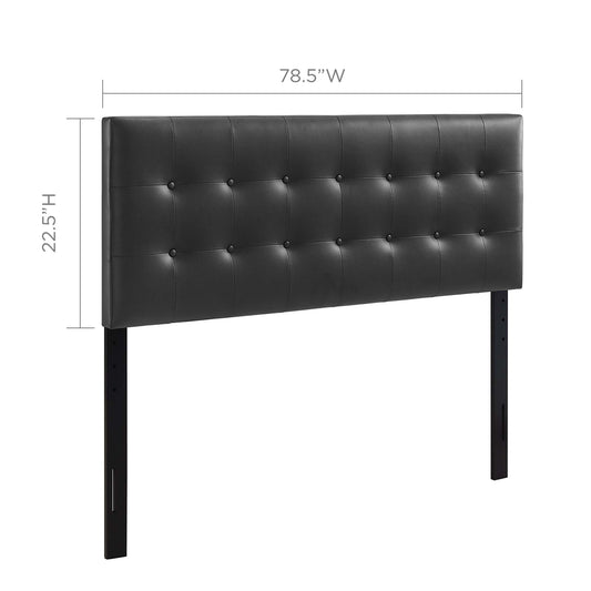 Emily Upholstered Vinyl King Headboard by Furniture For America