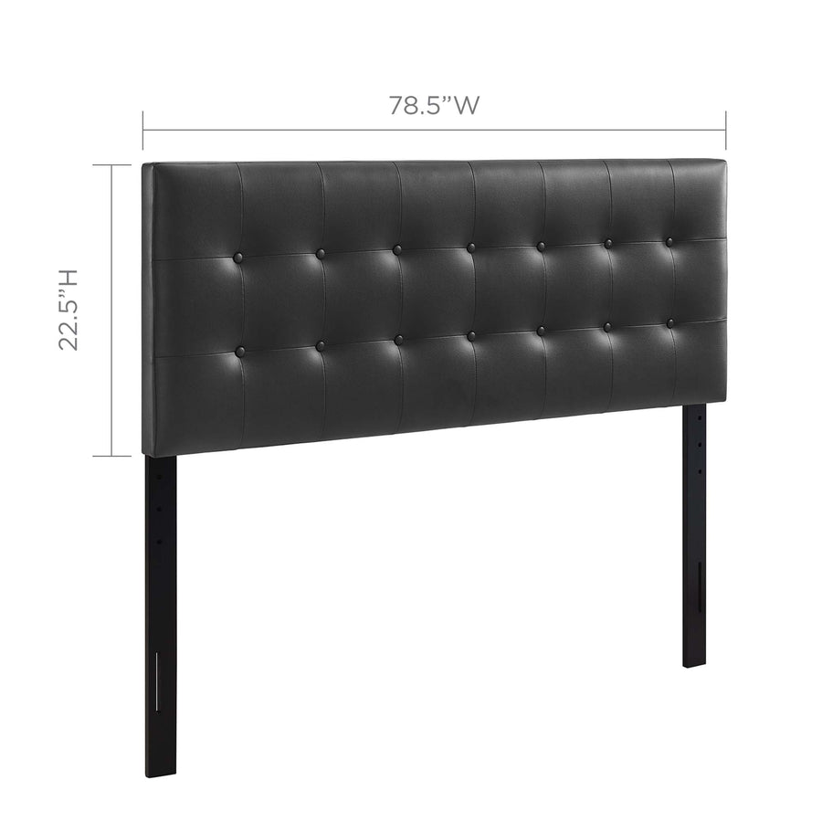 Vale Upholstered Vinyl King Headboard in Black