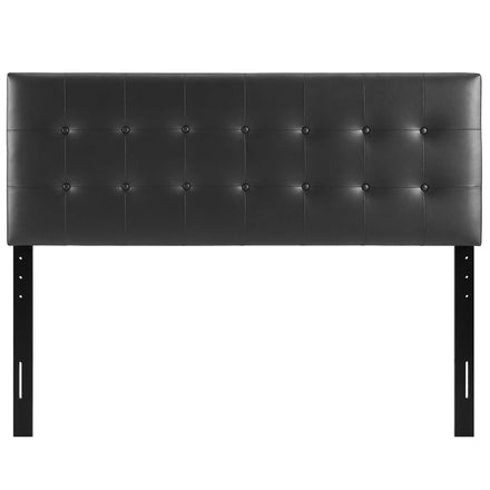 Emily Upholstered Vinyl King Headboard in Black