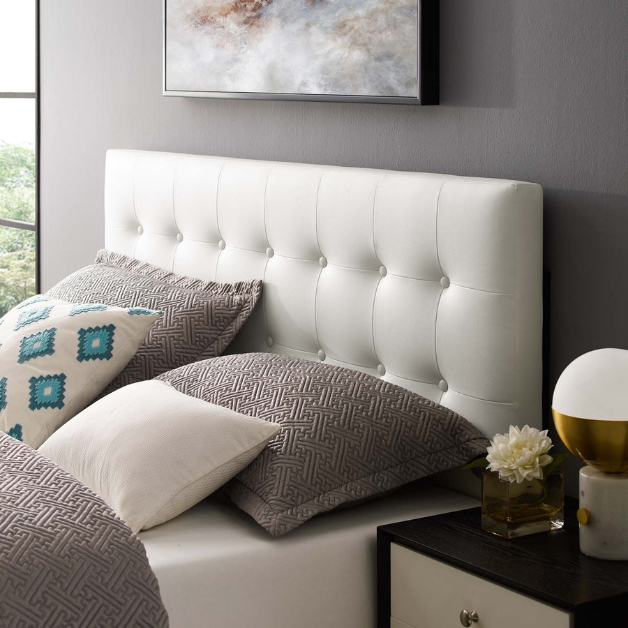Vale Upholstered Vinyl King Headboard in White