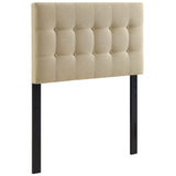 Vale Upholstered Fabric Twin Headboard in Beige
