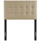 Vale Upholstered Fabric Twin Headboard in Beige