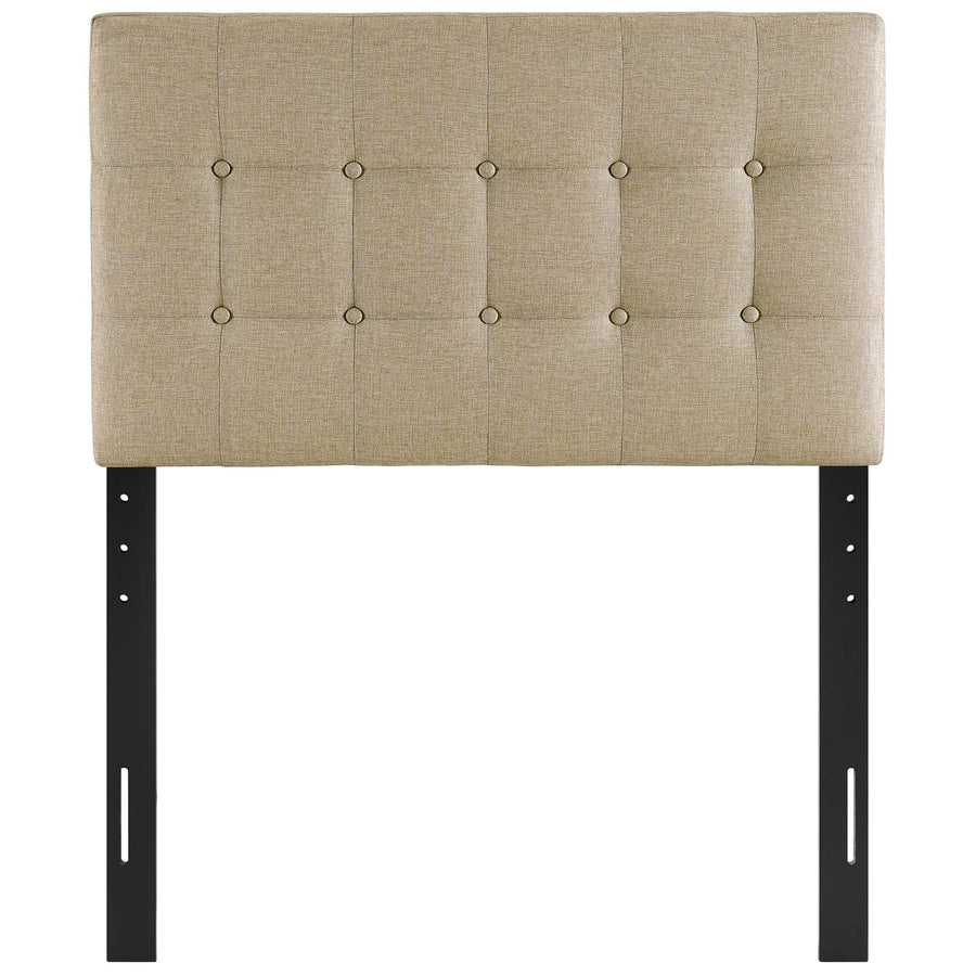 Vale Upholstered Fabric Twin Headboard in Beige