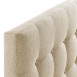 Vale Upholstered Fabric Twin Headboard in Beige