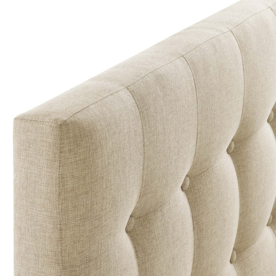 Vale Upholstered Fabric Twin Headboard in Beige