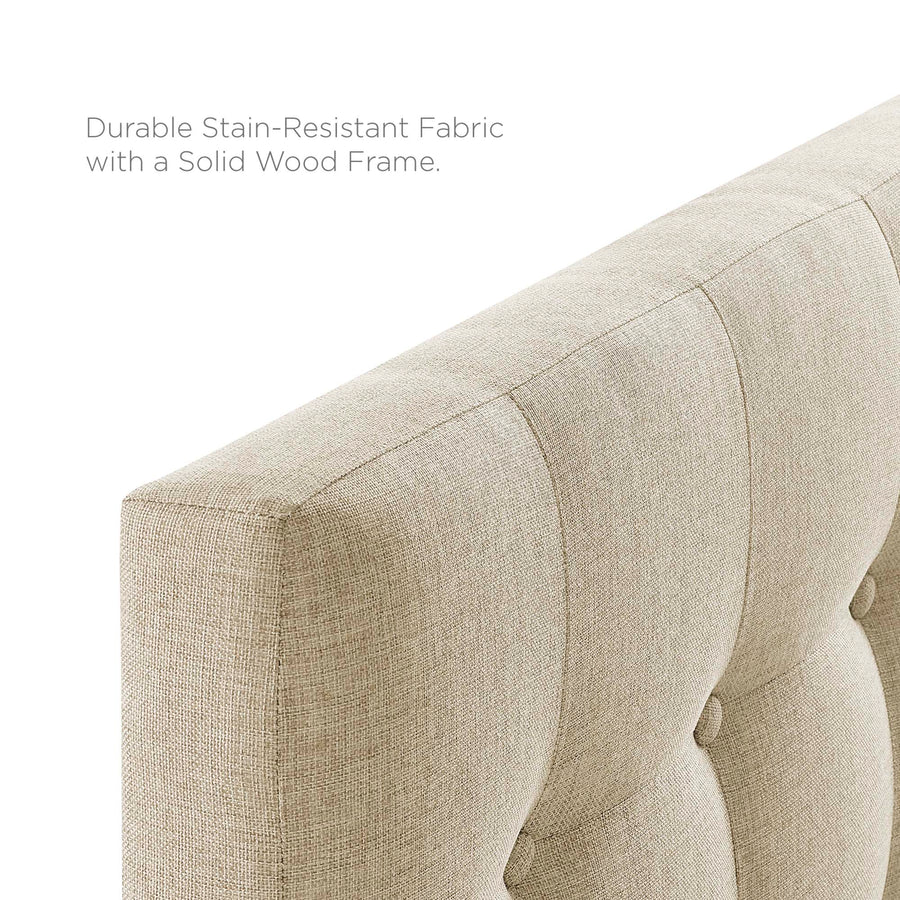 Vale Upholstered Fabric Twin Headboard in Beige
