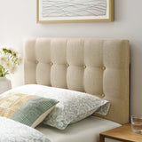Vale Upholstered Fabric Twin Headboard in Beige