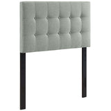 Vale Upholstered Fabric Twin Headboard in Gray