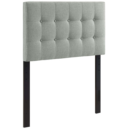 Emily Upholstered Fabric Twin Headboard in Gray