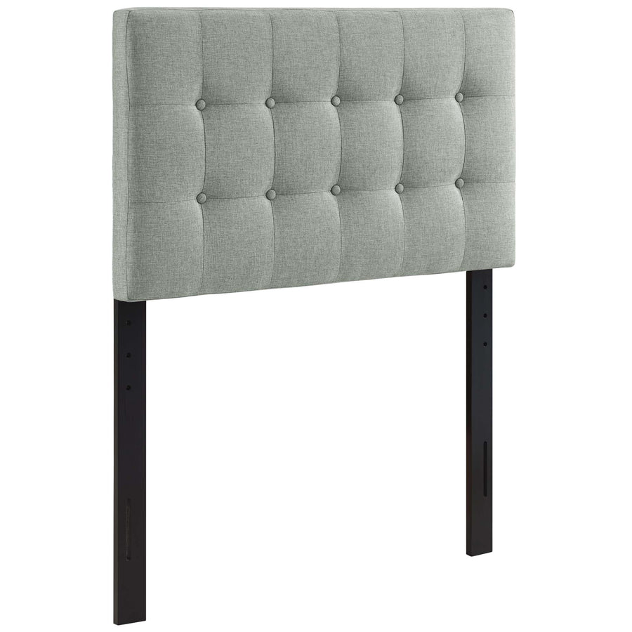 Vale Upholstered Fabric Twin Headboard in Gray