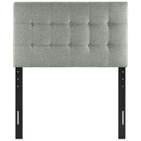 Vale Upholstered Fabric Twin Headboard in Gray