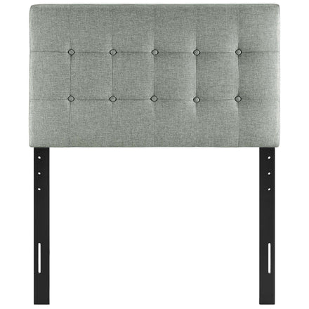 Emily Upholstered Fabric Twin Headboard in Gray