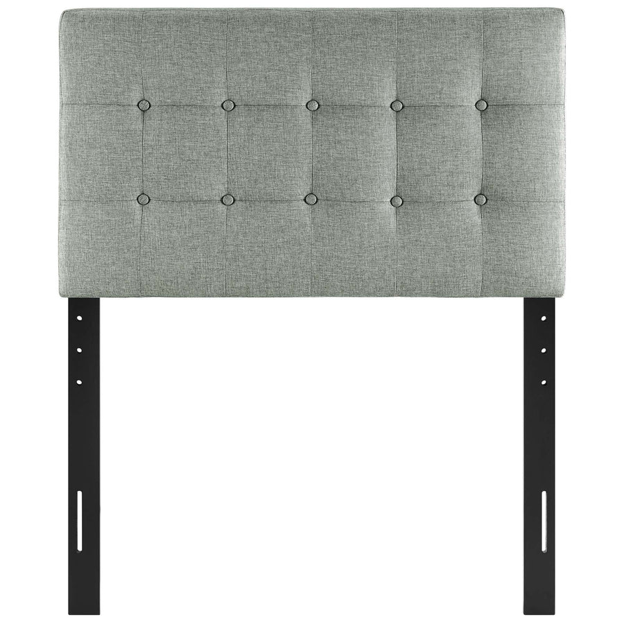 Vale Upholstered Fabric Twin Headboard in Gray