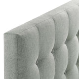 Vale Upholstered Fabric Twin Headboard in Gray