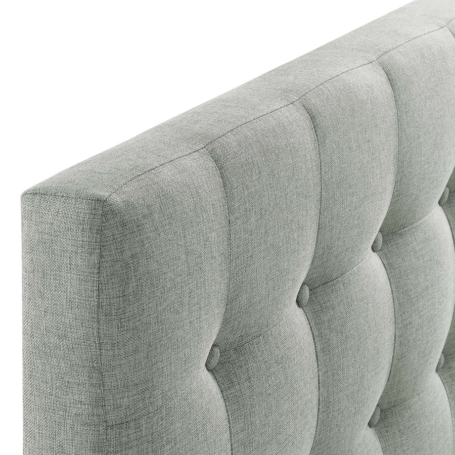 Vale Upholstered Fabric Twin Headboard in Gray