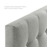 Vale Upholstered Fabric Twin Headboard in Gray