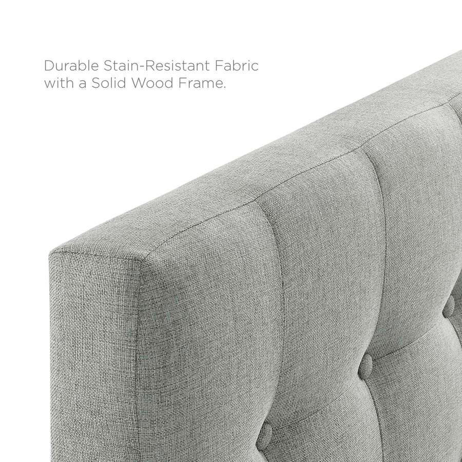 Vale Upholstered Fabric Twin Headboard in Gray