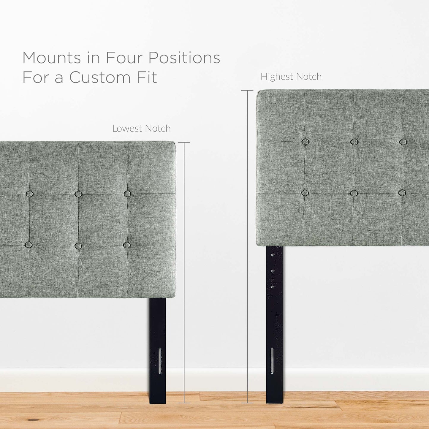 Emily Upholstered Fabric Twin Headboard by Furniture For America